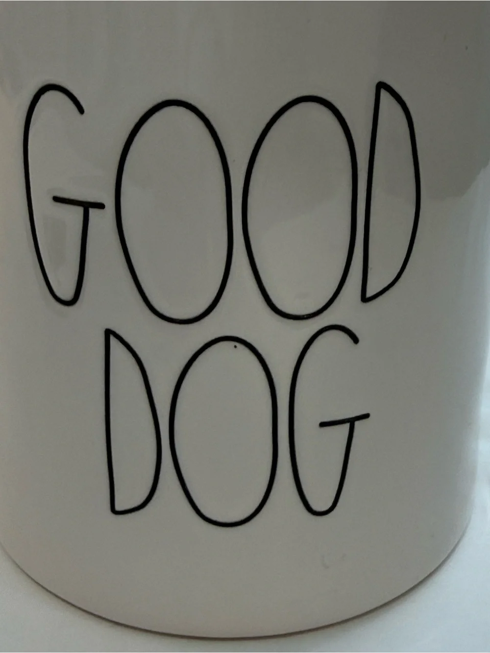 Rae Dunn White Ceramic 'GOOD DOG' Treat Jar with Black Letters
